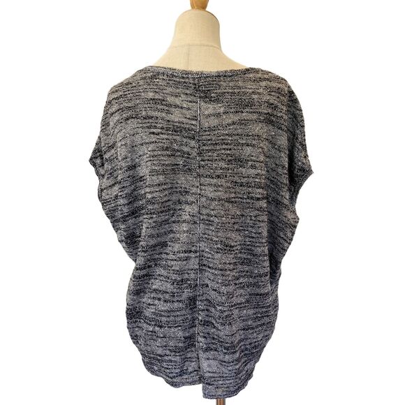 J.Jill Pure Jill Grey Space Dye Knit Top Linen Cotton Boxy Small Petite - Picture 3 of 7
